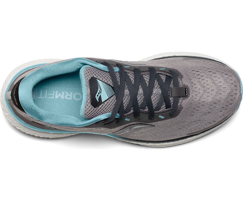 Saucony Triumph 19 Wide Women's Running Shoes Grey / Turquoise | AU 213TCEV